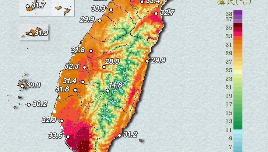 屏東竹田全台最熱飆38.6度！11縣市高溫示警