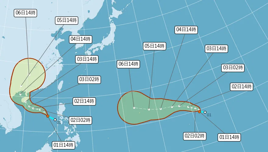 巴威、梅莎接連成形　梅莎強度恐升級強颱、路徑待觀察