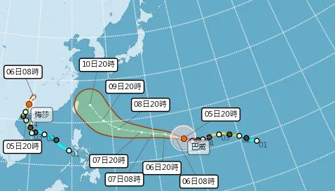 強颱巴威暴風圈7/10籠罩台灣！最新侵襲機率　宜蘭51%居冠