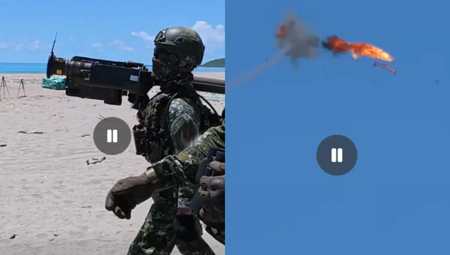 肩射刺針飛彈打中了！擊落靶機全場歡呼　軍方首度實彈射擊成功高清影片曝光