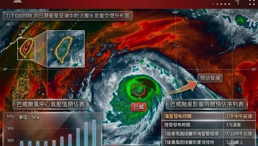 強颱巴威步步逼近！警戒區域擴大　一圖秒懂影響時間