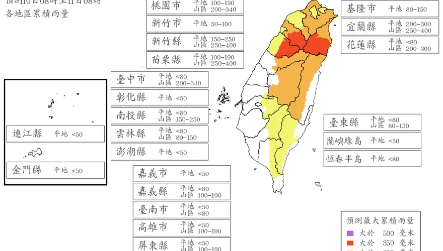 雨量預測出爐...颱風假續放？　明6縣市達停班停課標準