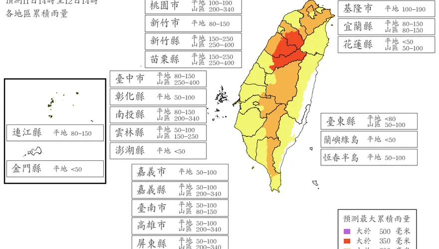 巴威最新風雨預測！明午前14縣市達停班課標準