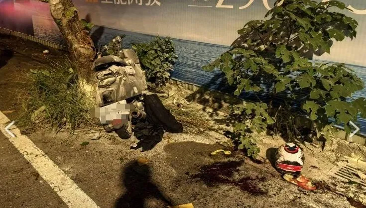 情侶碎裂慘死！台南無照情侶雙載「撞路樹起火雙亡」