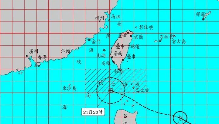 6年首見「無名颱」！氣象署23:30發海警 　巴士海峽列首波警戒區