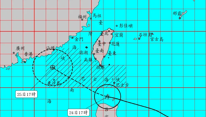颱風紅霞增強變胖！目前最接近台灣　入夜後3地雨勢明顯