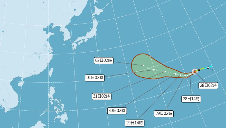 白海豚颱風快速增強！將跨強颱門檻　直逼「今年風王」