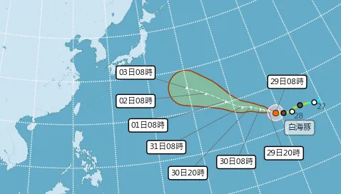 白海豚最快今轉強颱　氣象署示警：暴風半徑持續擴大