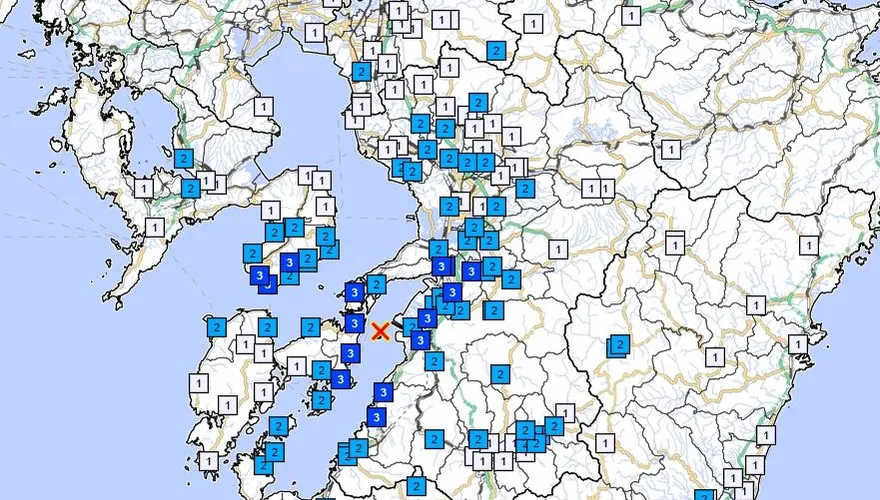 熊本又震！規模4.4最大震度3級　無海嘯風險