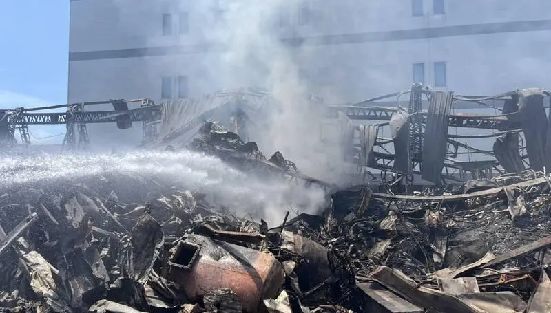 影/新竹互力化工廠下午驚傳復燃　火勢10分鐘控制
