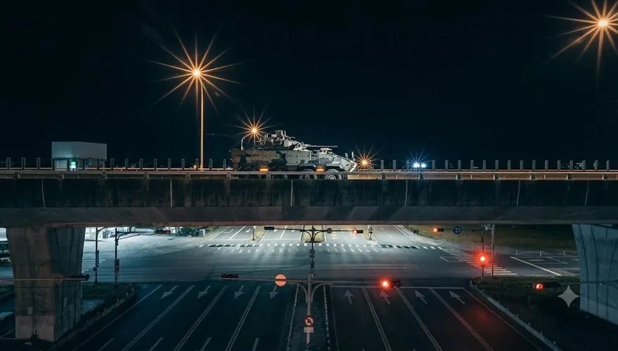 直擊雲豹裝甲車夜奔北宜高速公路　蘭指部北上協防首都
