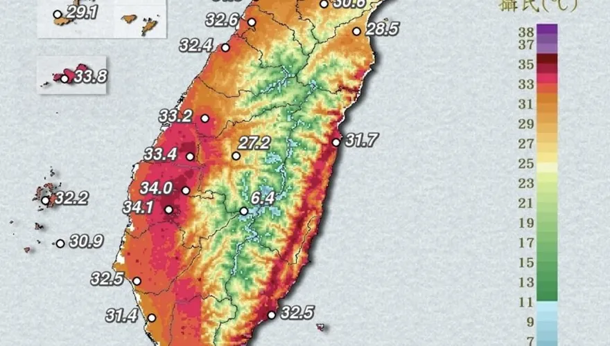 白海豚颱風沉降發威！馬祖南竿飆37度　創建站新高紀錄