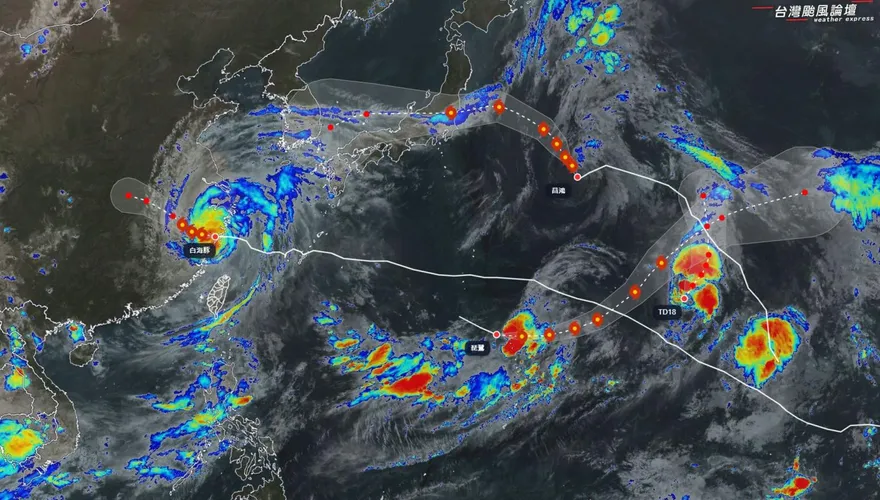 白海豚海遠離！暴雨狂炸「6縣市」　氣象粉專曝「四颱共舞」