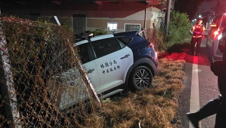 高雄阿sir累了嗎？巡邏車「整輛衝進園區」1員警受傷