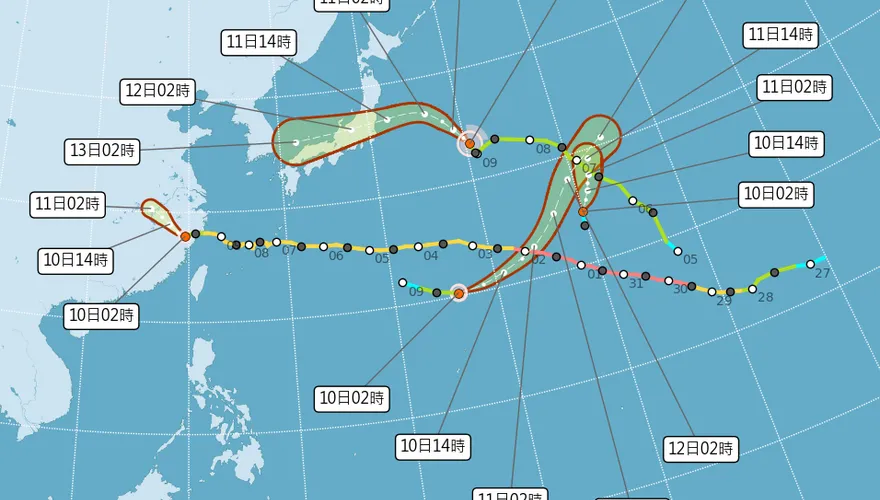 西北太平洋恐「4颱共舞」　TD18最快今增強為南卡颱風