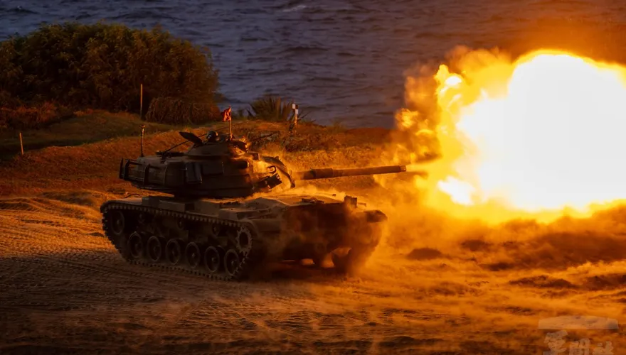 漢光42號離島實彈射擊　澎防部M60A3戰車灘岸震撼開火