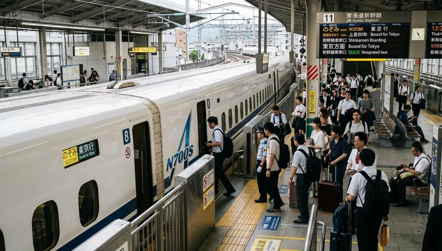 影/顧拍照來不及上車！日母子月台狂追車　新幹線緊急停駛