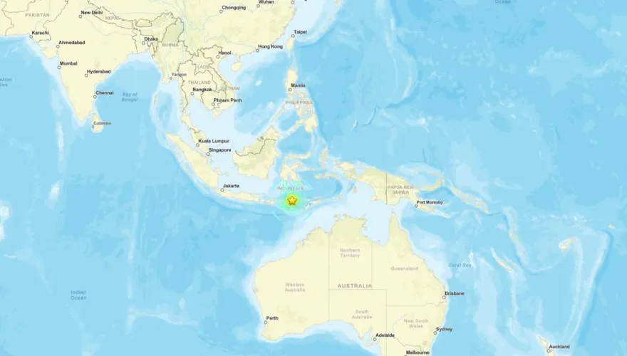 印尼外海發生規模7.6強震　地震深度10公里