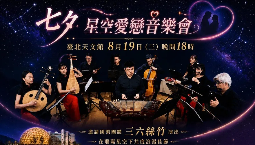 8/19浪漫迎七夕！天文館星空愛戀音樂會　賞牛郎織女星