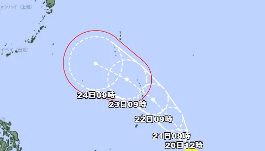 沙德爾颱風生成　日本氣象廳預測路徑：往琉球南方推進