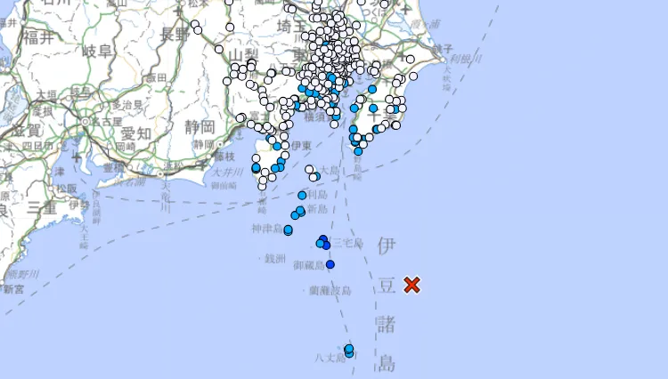 日本八丈島發生規模5.5地震！東京最大震度3級　無海嘯風險