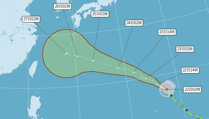 沙德爾今晚挑戰強颱！最新路徑曝　下週恐掠過北部陸地