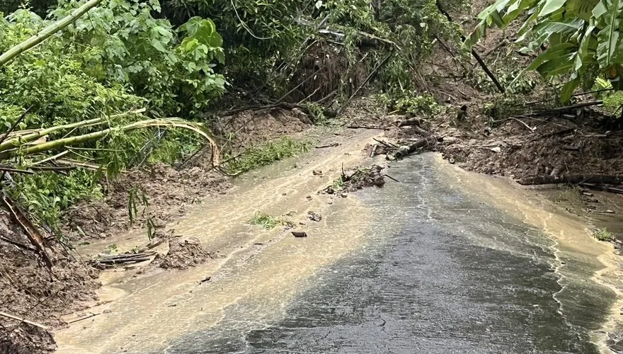 直擊高雄田寮土石阻路「災區成孤島」　怪手待命明早搶通
