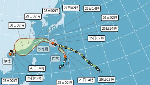 沙德爾最新路徑曝！8/27、28最接近　暴風圈邊緣掃北台灣