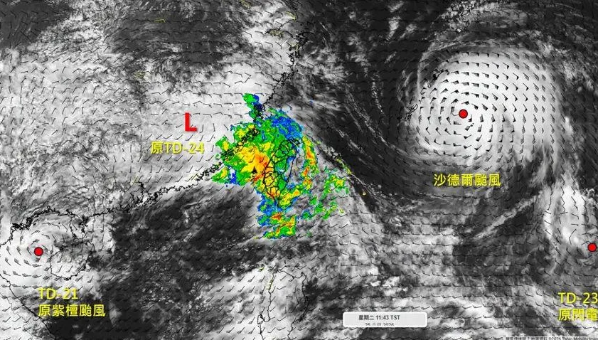 沙德爾轉「南強北弱」！暴風圈角度一偏　強降雨帶恐掃過北部陸地
