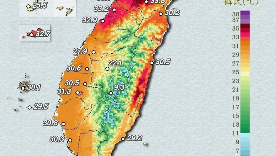 直逼38度！北部「熱到發紫」　6縣市警戒