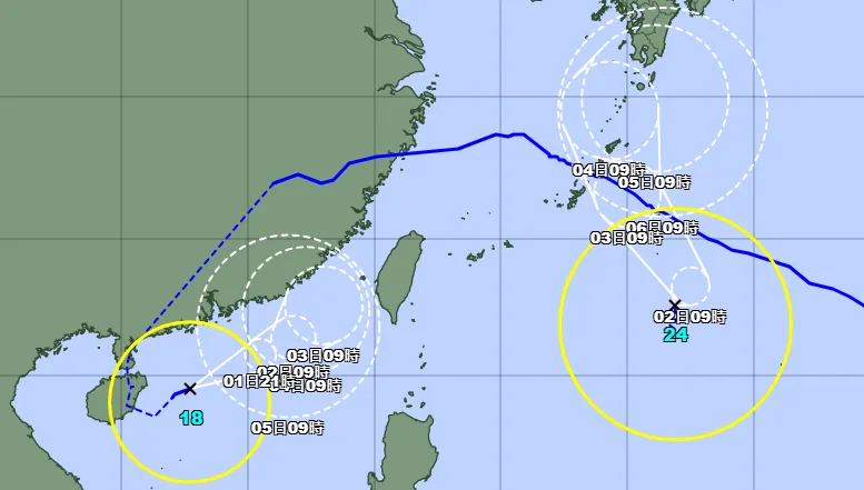 雙颱共存！沙德爾復活逼近台海　「科羅旺」直奔日本