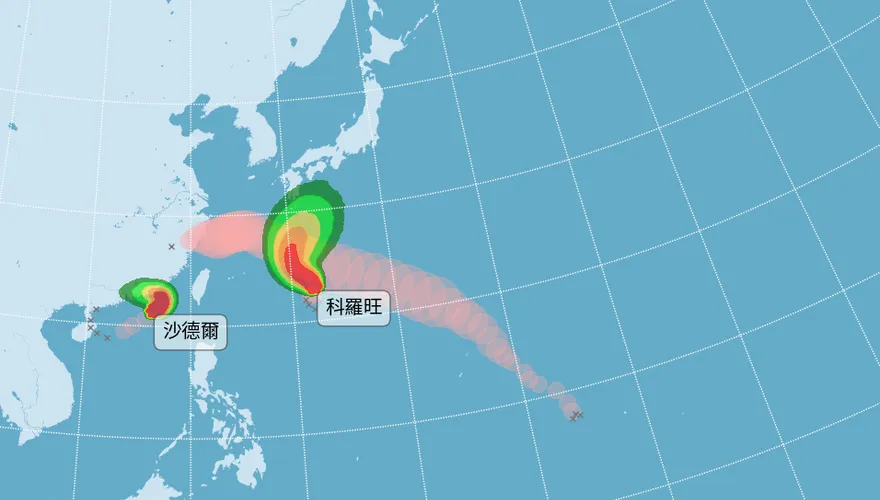 雙颱環伺！沙德爾颱風「復活」海面打轉　科羅旺不侵台