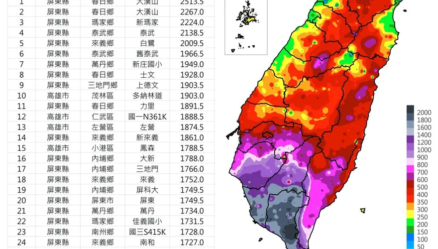 南部下到發霉！屏東大漢山累積雨量「破2500毫米」