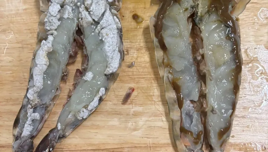漁港買虎蝦切開驚見「白色密麻顆粒」　網驚：店家堅持正常