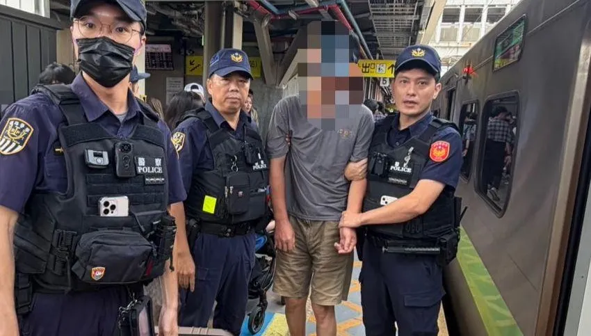 影/基隆醉男「台鐵殺人預告」！鐵警中壢站逮人　起獲瑞士刀