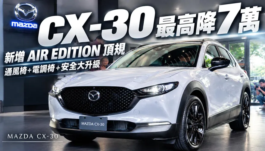 2027 Mazda CX-30最高降7萬 新增頂規Air Edition