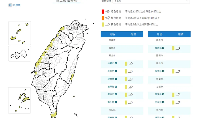 東北風發威！12縣市陸上強風特報　狂掃8級強風