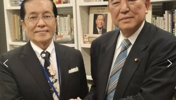 國民黨副主席張榮恭訪問日本拜會前首相　石破茂：希望與鄭麗文會面