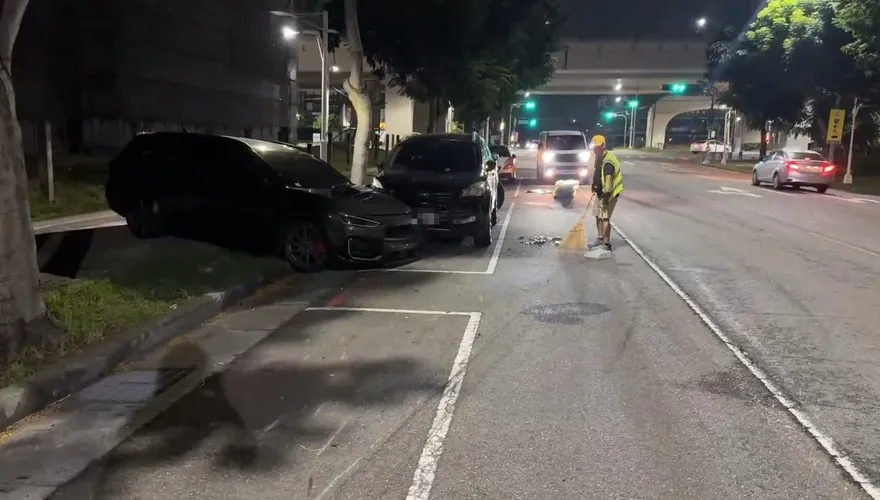 台中運兵車毒駕撞爛3車！打橫停路中　27歲男遭建請聲押