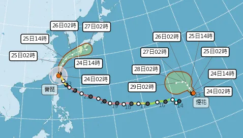 太平洋雙颱共舞！颱風煙花2點生成　氣象署公布最新路徑