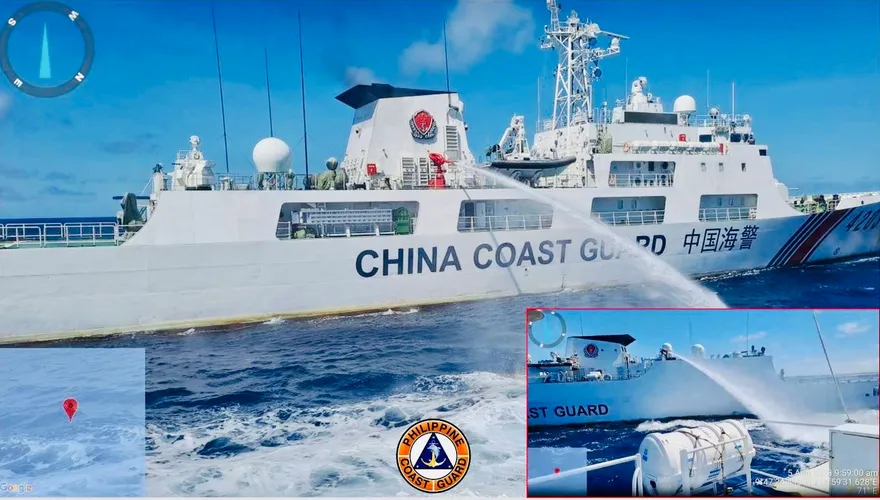 菲律賓控補給船遭大陸海警隊「發射水砲」　阻撓船隻靠近仁愛礁