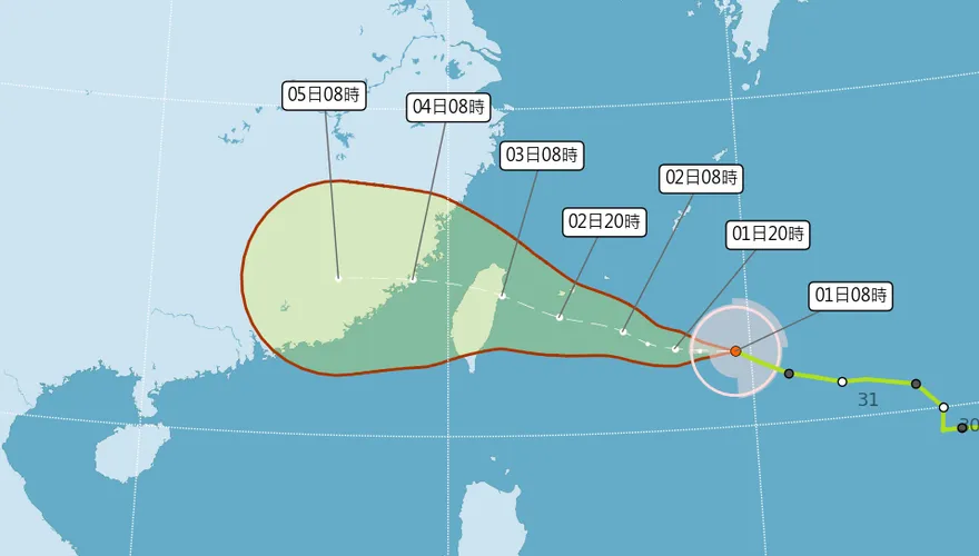 海葵轉中颱「猛襲台灣」！氣象局曝2日晚起雨炸全台　北宜花恐下到發紫