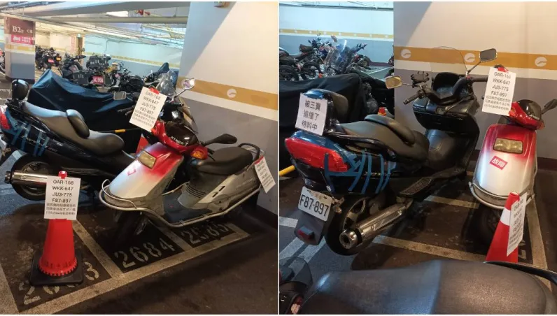 「2機車橫停3停車格」貼滿公告引熱議　車主澄清：正義魔人太多！