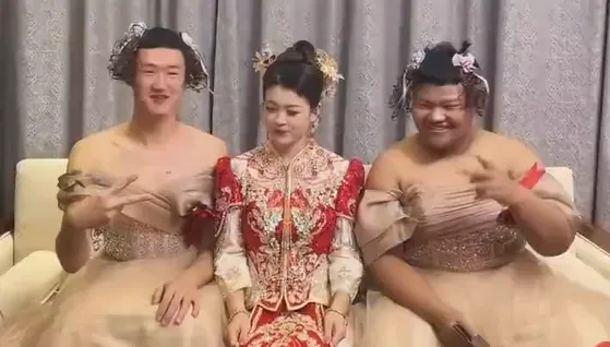 影/伴娘不夠、弟弟來湊！穿上禮服伴姊出嫁　婚禮嗨跳「科目三」