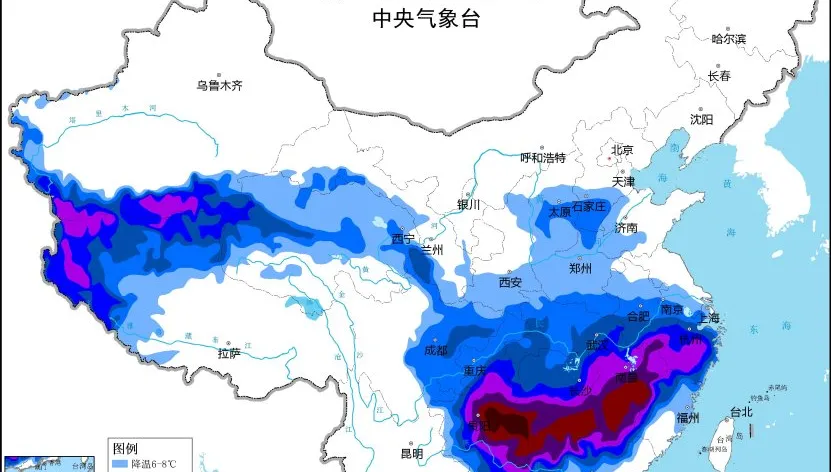 龍年首場寒流！陸中央氣象台「6預警齊發」　3天內氣溫降幅最高達20℃