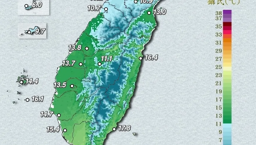 快訊/第二波降溫開始！「3縣市」風雨襲已降至10度　全台最冷時間點曝