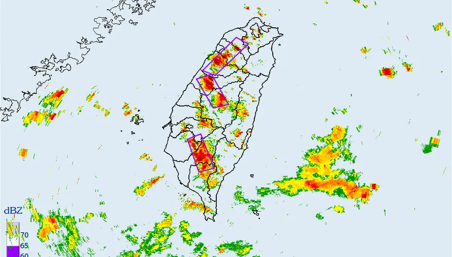 全台雷雨開轟！7縣市小心　嘉縣、屏東、台南4溪流納警戒區