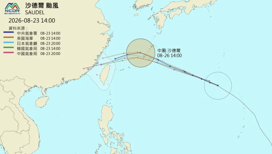 沙德爾颱風升級強颱在即　各國模式預報：往下墜掉到台灣北部