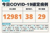 快訊/今本土12981例！38境外＋29死亡