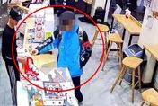 影/男子偽裝外送員進店「順手牽奶茶」　機警店員看出「這端倪」報警逮人